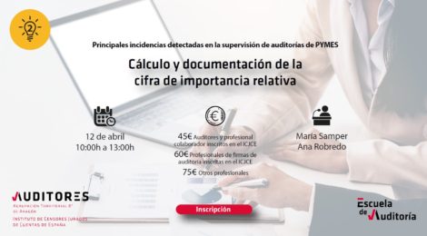 PRINCIPALES INCIDENCIAS DETECTADAS EN LA SUPERVISIÓN DE AUDITORÍAS DE PYMES: CÁLCULO Y DOCUMENTACIÓN DE LA CIFRA DE IMPORTANCIA RELATIVA